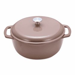 Amazon Basics Schmortopf Rund aus Emailliertem Gusseisen mit Deckel, 4,1 L, Lehmfarben 4.1 L Lehmfarben Angebot bei HelloDeals