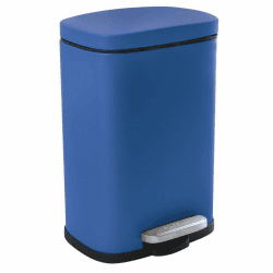 Spirella - Badezimmer Mülleimer mit Fußpedal Modell Akira - Hochwertiger Edelstahl - Leise Schließfunktion Easy-Close - Mattes Königsblau - 5L - Badaccessoires Königsblau Matt Angebot bei HelloDeals