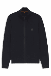 BOSS Herren Kanozip S Strickjacke aus Baumwolle und Kaschmir L Schwarz Angebot bei HelloDeals