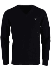 GANT Pullover mit V-Ausschnitt aus Einer Baumwoll-Wollmischung Herren L Schwarz Angebot bei HelloDeals