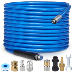 30m Rohrreinigungsschlauch Set | 3000PSI/180 Bar Druckreiniger Schlauch | Rohrreinigungsspülanlage für Karcher K2 K3 K4 K5 K6 K7 & Bosch AQT Haushalts-Hochdruckreiniger | Blau 30m Blau Angebot bei HelloDeals