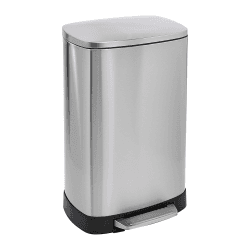 Amazon Basics Rechteckiger Mülleimer mit Soft-Close-Funktion und hohem Boden, 50 l, Satin High Base Angebot bei HelloDeals