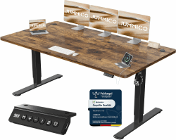 JUMMICO Höhenverstellbarer Schreibtisch 180 x 80 cm, USB-A-Anschluss Braun 180 x 80 cm Angebot bei HelloDeals