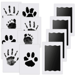 Nabance Fußabdruck Baby mit 4 Stempelkissen 8 Abdruckkarten Handabdruck Baby Pfotenabdruck Set Hund Katze Baby Abdruckset Sicher und Ungiftig Neugeborenen Geschenk 0-6 Monate 4 Stk Schwarz Angebot bei HelloDeals