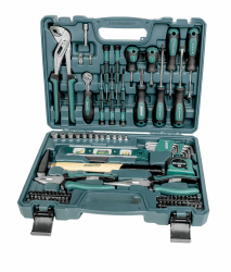 Brüder Mannesmann Werkzeugkoffer, 87-teilig - Werkzeugset mit Werkzeug aus Chrom-Vanadium-Stahl - inkl. Schraubendreher, Zangen, Hammer, Wasserwaage, Stecknüsse & Bits | M29084 Angebot bei HelloDeals