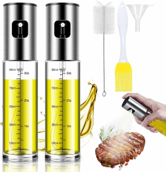 BETA NOBLE〖Verstärkte〗Ölsprüher zum Kochen, Öl Sprühflasche, Ölspray zum Kochen, Olivenölsprüher für Salat, Grillen, Backen in der Küche (2 Stück) Weiß 2 count (100 ml) Angebot bei HelloDeals