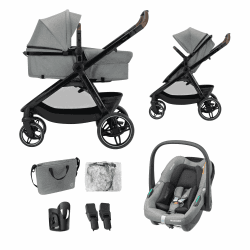 Maxi-Cosi Zelia Select Trio, Baby Kinderwagen 3 in 1 mit Kindersitz, 0–4 Jahre (0–22 kg), Einhändig Klappbar, Kompaktes und Wendbares Kinderwagen Set, Mit CabrioFix S i-Size-Kindersitz, Grau Grau Zelia Select Trio Angebot bei HelloDeals