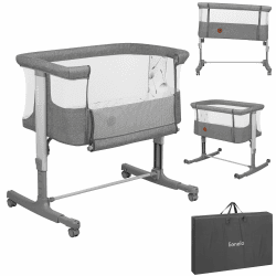 Lionelo Aurora 3 in 1 Babybett bis 9 kg, Beistellbett, Wiege Grau Large Angebot bei HelloDeals