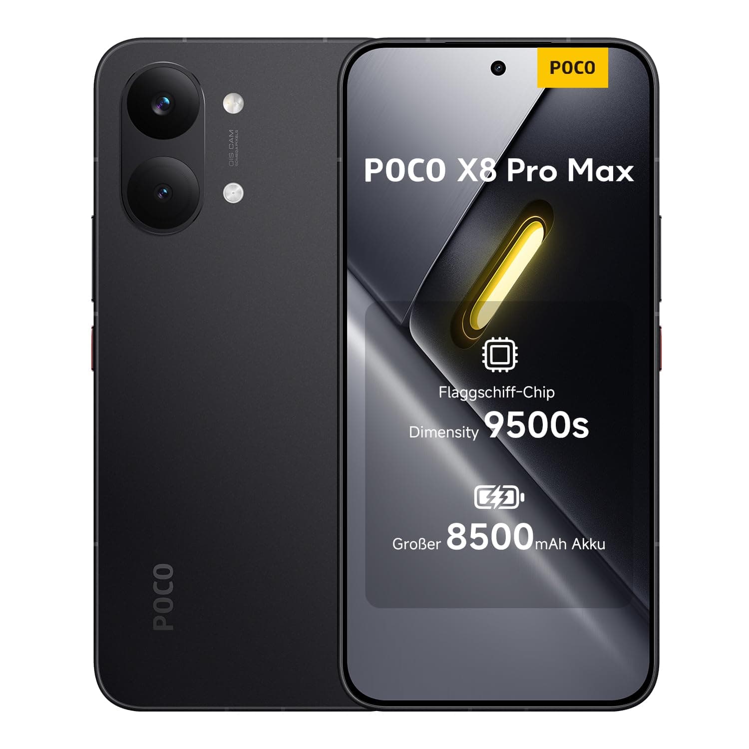 XIAOMI Poco X8 Pro Max Smartphone 12GB+512GB Unlocked Dimensity 9500s Prozessor 8500mAh Akku Ultra-helles AMOLED-Display 50MP Light Fusion 600 Hauptkamera mit OIS Handy in Schwarz 3 Jahre Garantie POCO X8 Pro Max 12GB+512GB Schwarz Angebot bei HelloDeals