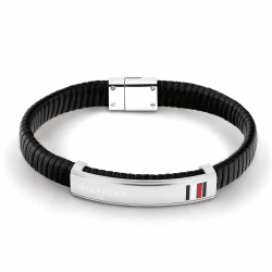 Tommy Hilfiger Jewelry Armband für Herren aus Leder Schwarze Farbe - 2790349 Angebot bei HelloDeals