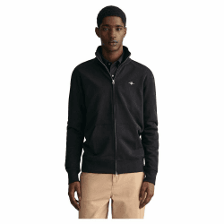 GANT Herren Reguläres Shield-Sweatshirt Mit Reißverschluss, Grey S Schwarz Angebot bei HelloDeals
