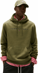 Tommy Jeans Herren Hoodie Linear Logo mit Kapuze XS Green (Dark Greenery) Angebot bei HelloDeals