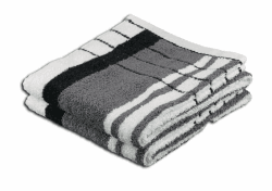 Gözze - Strandtücher, 2er-Set, 100% Baumwolle, Berlin, Streifen, 50 x 100 cm - Anthrazit/Schwarz Anthrazit/Schwarz 50 x 100 cm Angebot bei HelloDeals