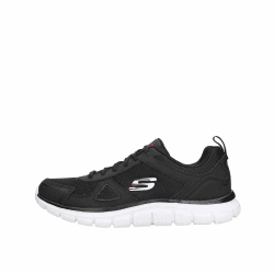Skechers Sport Mens Track SCLORIC Sportschuhe/Laufschuhe Herren Schuhe,Black Red BKRD,44EU 45.5 EU Black Leather Mesh Pu Red Trim Angebot bei HelloDeals