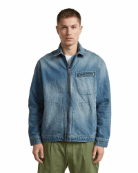 G-STAR Herren Zip Coach Jacket Denim jacket L Blau (antique faded patina blue D28419-E358-H928) Angebot bei HelloDeals
