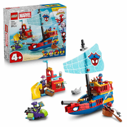 LEGO ǀ Piratenschiff von Spideys Team - Superhelden Set mit einem Schiffsmodell, 2 Booten, 4 Minifiguren - Geschenk für Jungen ab 4 Jahren und Fans der Serie Spidey und Seine Super-Freunde - 11208 Angebot bei HelloDeals