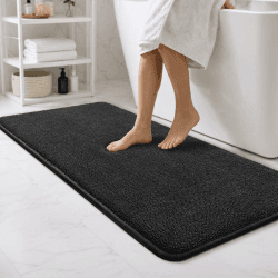 Sour Lemon Badematte rutschfest 60x120cm Memoryschaum Chenille Badteppich Schwarz 60x120cm Angebot bei HelloDeals
