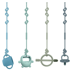 CLDY Baby Spielzeug Schnullerkette Silikon, Spielzeugkette für Kinderwagen Gray & camel & green & blue Angebot bei HelloDeals