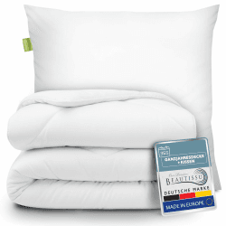 Beautissu Bettdecke und Kissen Set Allergiker Ganzjahresdecke Steppdecke Ganzjahresdecke 155x220 cm Angebot bei HelloDeals