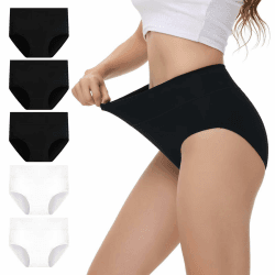 NUOZA Unterhosen Damen Unterwäsche Frauen Baumwolle Hohe Taille 5er Pack L Mehrfarbig-3 Angebot bei HelloDeals
