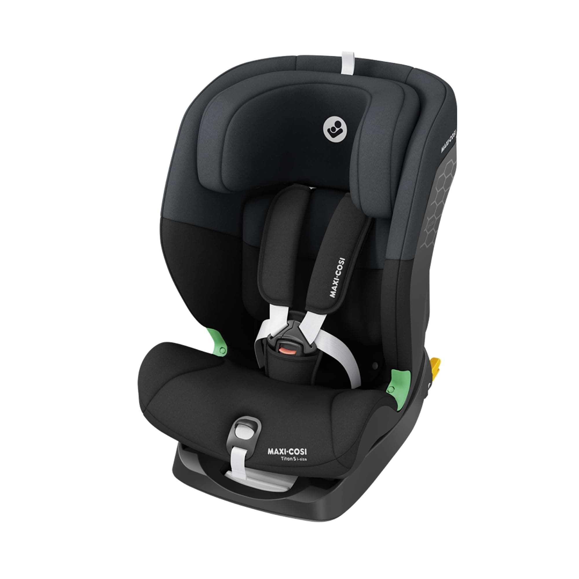 Maxi-Cosi Titan S i-Size, Mitwachsender Kindersitz, 15Monate–12Jahre (76–150cm), ISOFIX Kindersitz Auto, 5 Sitzpositionen, 13 Kopfstützenstufen, G-CELL-Schutz, 5-Punkt-Sicherheitsgurt, Tonal Black Angebot bei HelloDeals