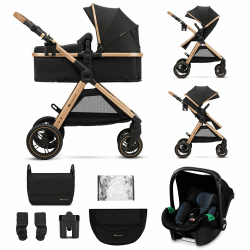 Kinderkraft ESME Kinderwagen 3in1 mit Babyschale i-Size, faltbar, Schwarz grey ESME 3IN1 Angebot bei HelloDeals