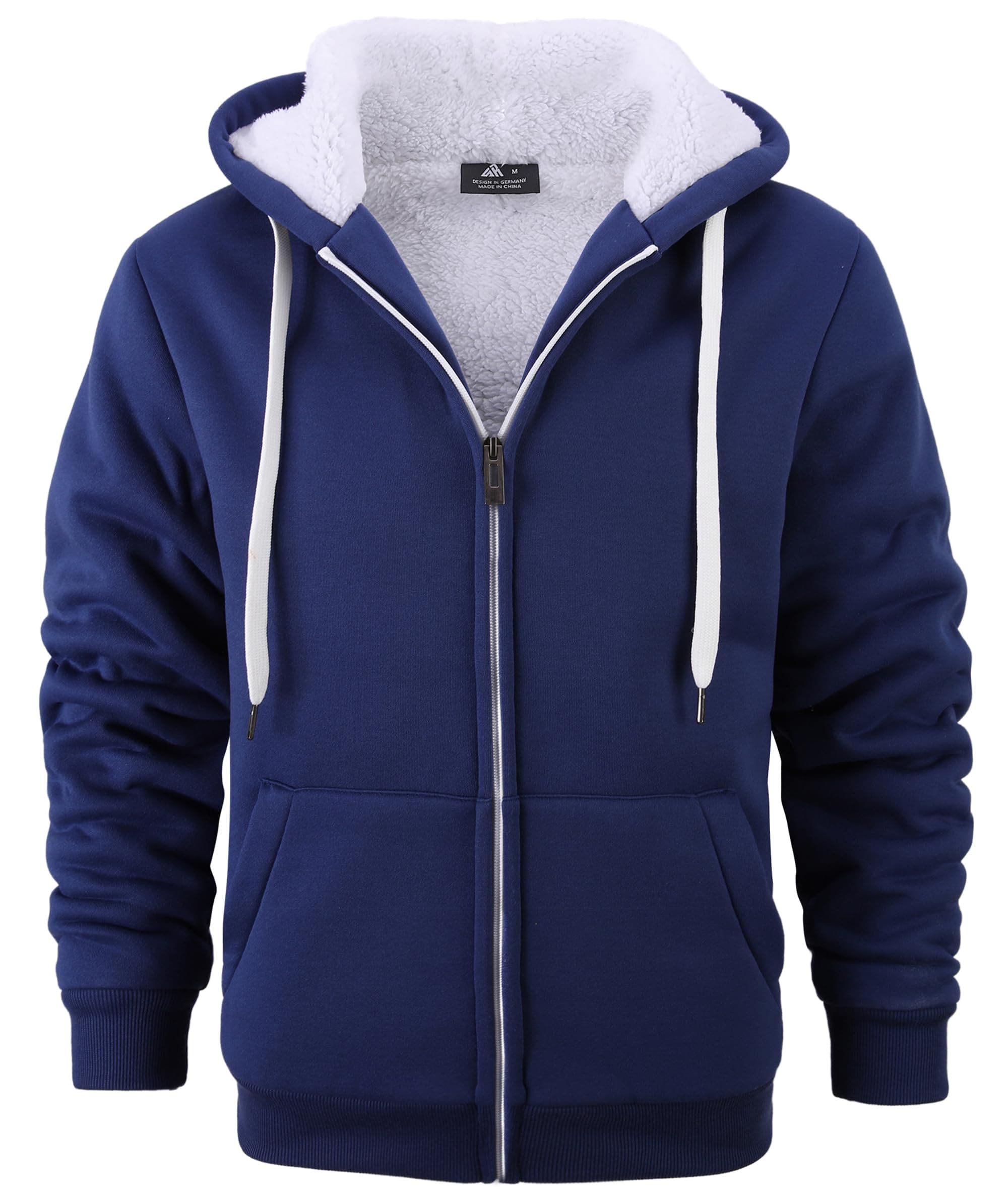ZITY Sweatjacke Herren mit Kapuze Gefütterte Fleecejacke Kapuzenpullover M 2535-blau Angebot bei HelloDeals
