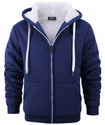 ZITY Sweatjacke Herren mit Kapuze Gefütterte Fleecejacke Kapuzenpullover M 2535-blau Angebot bei HelloDeals