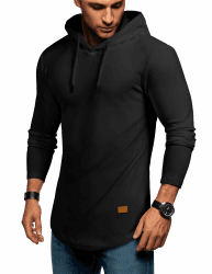 JMIERR Herren Muskel Hoodies Fleece Sweatshirt Fallen Pullover M A Schwarz Angebot bei HelloDeals