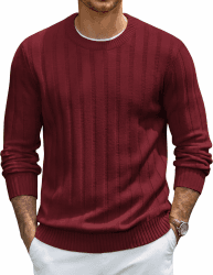 COOFANDY Pullover Herren Elegant Sweater Business Strickpullover M Rotwein Angebot bei HelloDeals