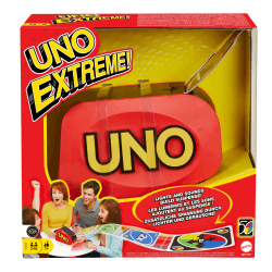 Mattel Games UNO Extreme, UNO Kartenspiel für die Familie, mit Kartenwerfer, Reisespiel oder Spiel für Erwachsene, für 2-10 Spieler, ab 7 Jahren, GXY75 Uno Extreme| Rot Angebot bei HelloDeals