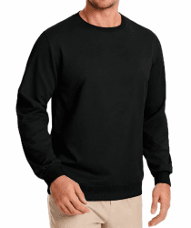 ZITY Herren Sweatshirt mit Rundhalsausschnitt Regular Fit Basic Pullover Casual Langarm Shirts XXL Schwarz Angebot bei HelloDeals