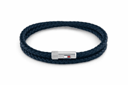 Tommy Hilfiger Jewelry Lederarmband für Herren verfügt über einen Magnetverschluss Blau Angebot bei HelloDeals