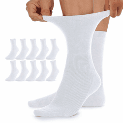 10 Paar Diabetikersocken Herren und Damen ohne Gummibund ohne Naht Diabetiker Socken mit Komfortbund aus Baumwolle 35-38 Weiß*10 Angebot bei HelloDeals