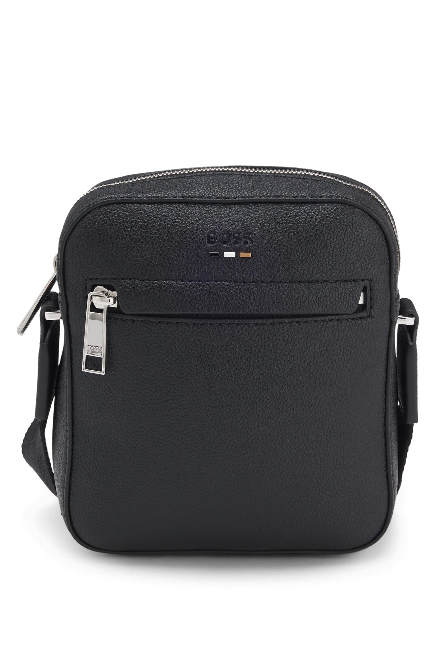 BOSS Herren Ray NS zip N. Reporter-Tasche mit geprägtem Logo Black1 Angebot bei HelloDeals
