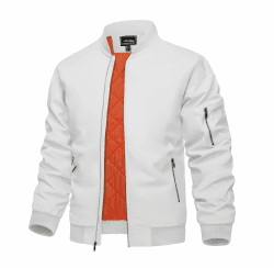 KEFITEVD Herrenjacke Winter Herren Bomberjacke Warm Lässig Übergangsjacke XL Weiß Angebot bei HelloDeals