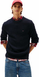 Tommy Hilfiger Herren RWB Rib Crew Neck Mw0mw41516 Pullover (1er Pack) XL Blue (Desert Sky) Angebot bei HelloDeals