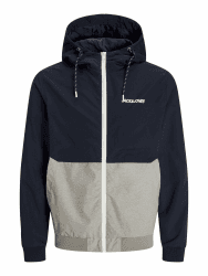 JACK & JONES Herren Jjerush Hood Bomber Noos Pls Bomberjacke XXL Sky Captain Detail:WHITE/LIGHT GREY MELANGE BLOCKING Angebot bei HelloDeals