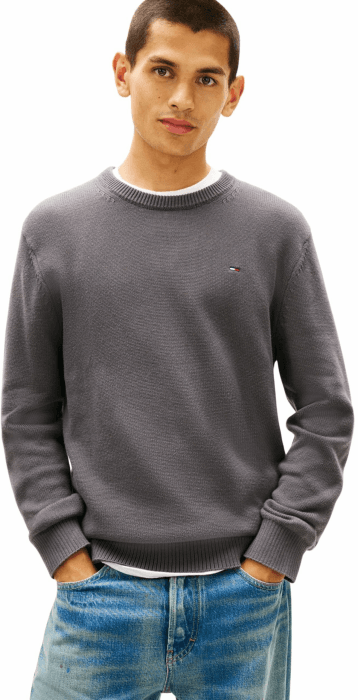 Tommy Jeans Herren Pullover Sweater Slim Fit L Grey (Washed Black) Angebot bei HelloDeals