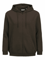 JACK & JONES Male Kapuzenjacke Einfarbig Kapuzenjacke Sweatshirt-Jacke M Mulch Angebot bei HelloDeals