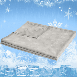 CHOSHOME Kühldecke für Menschen, Doppelseitigem Kälteeffekt, Sommerdecke Leichte Selbstkühlende Decke, Kühldecke mit Japanische Q-Max>0,5 Kühlfasern, Grau, 130x150cm Graue Schneeflocke 130x150CM Angebot bei HelloDeals