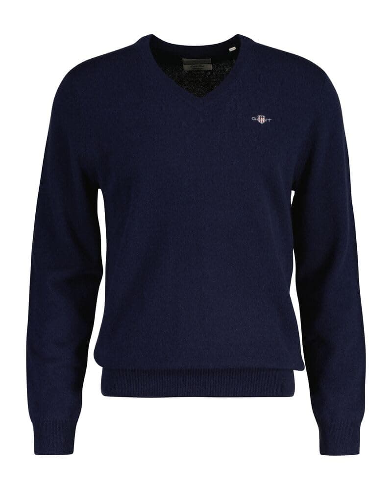 Gant Herren Extrafine Lambswool V-Neck Pullover (1er Pack) XL Marine Angebot bei HelloDeals