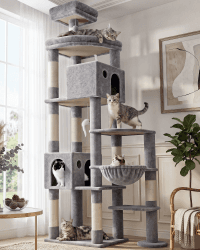 Globlazer Kratzbaum XXL für Große Katzen 213 cm Stabil katzenbaum Innen F83 A-Hellgrau 213cm 1 Angebot bei HelloDeals