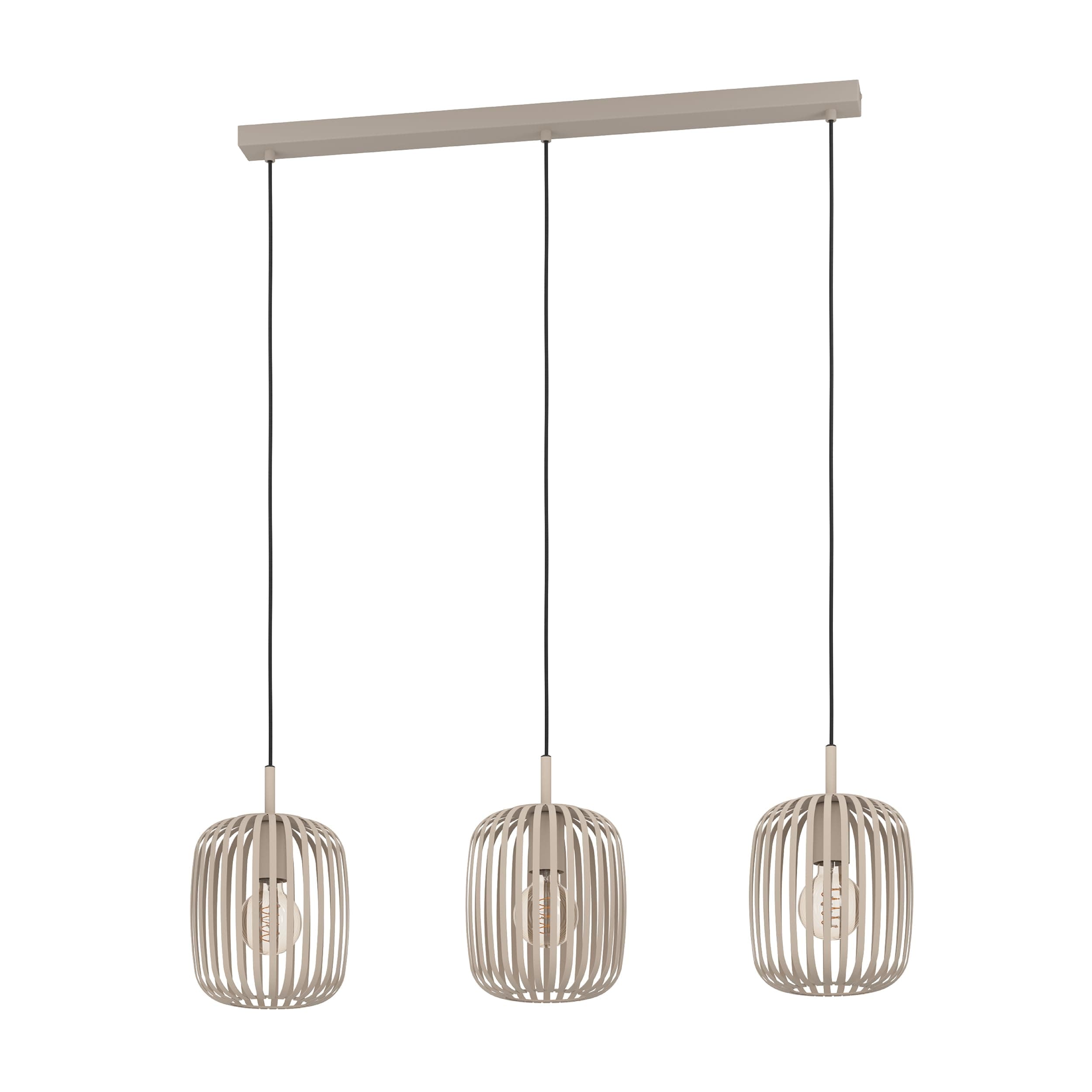 EGLO Hängelampe Romazzina, Esstisch Pendelleuchte 3-flammig Pendelleuchte 3-flammig, Sandfarben Angebot bei HelloDeals