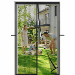 Fliegengitter Tür Magnet Insektenschutz 85x205cm, 3. Generation Winddichter Magnetvorhang für Balkontür, Terrassentür & Wohnzimmer, Ohne Bohren Montage, Schwarz 85x205 Breite x Höhe Schwarz Angebot bei HelloDeals