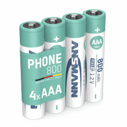 Ansmann 4X Telefon Akku AAA Micro NiMH - Wiederaufladbare Batterien 800mAh 4 Stück Angebot bei HelloDeals