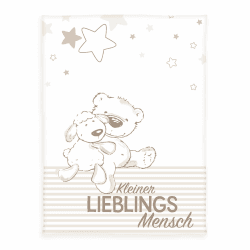 Herding Fynn Babydecke, Lieblingsmensch Motiv, 75 x 100 cm, Microfaserflausch, Weiß Standardausführung Lieblingsmensch (Braun) Angebot bei HelloDeals