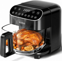 Kismile Glas Airfryer 4,7L, PFAS-frei, Touchscreen, 1500W, 8 Programme 4.7L-Schwarz Angebot bei HelloDeals