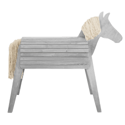 roba Holzpferd für den Garten - Voltigierpferd mit Mähne und Schweif - Spielpferd zum Turnen und Reiten - Holz massiv - Grau lasiert Grau Groß Angebot bei HelloDeals
