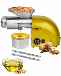 FoundGo 1800W Ölpresse 0-300℃ Öl Pressmaschine Elektrische Ölmühle Walnüsse Erdnüsse Kaltpresse Automatische Heißprsse Edelstahl Extraktor für Kommerziell & Haushalt, 6-9kg/St. (Golden) Angebot bei HelloDeals